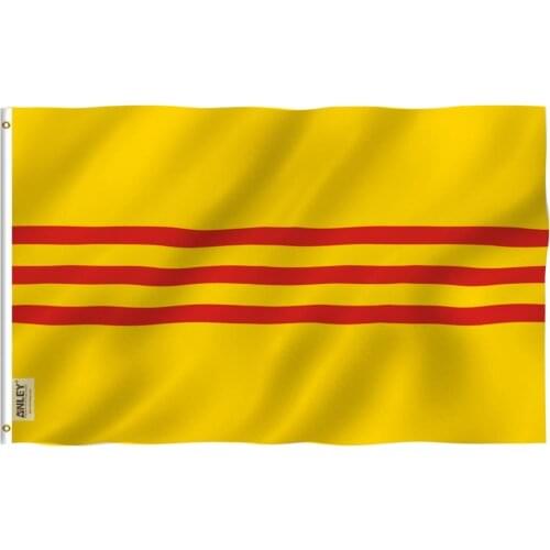 ANLEY Fly Breeze 3x5 Foot South Vietnam Flag - South Vietnamese Flags Polyester with Brass Grommets 3 X 5 Ft