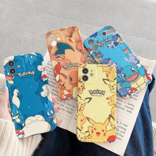 Pokemon Pikachu Phone Case for IPhone 7 / 8 / Plus X / XS / XR / XS Max / 11 / 12 /Pro Cute Cartoon Anti-fall Silicone Case Gift