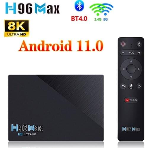H96 MAX RK3566 Dispositivo de TV box inteligente Android 11 8GB RAM 64GB 4GB 32GB soporte 1080p 8K 24fps Google Play Youtube H96