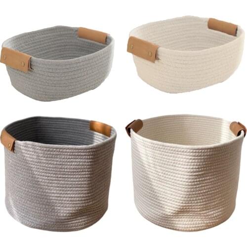 Cotton Rope Bear Storage Bin with Handles Storage Basket for Kids Toys Woven Laundry Hamper Baby Nursery Organizer