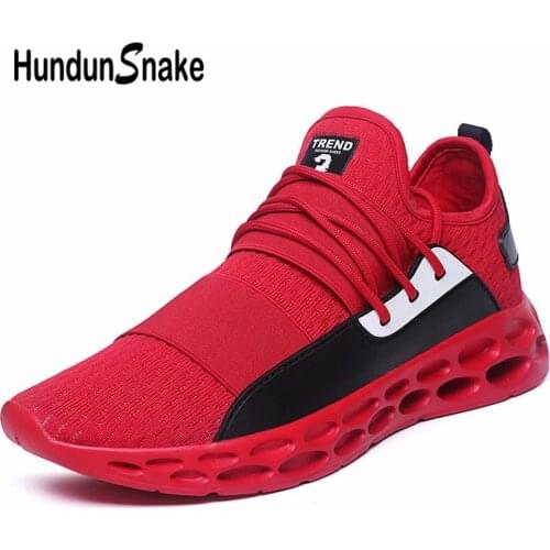 Hundunsnake Breathable Men Shoes Sport Mens Running Shoes Sports Sneakers For Men Gym Shoes Men Summer Footwear Red Tennis A-019