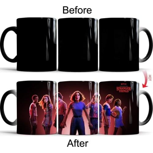 Stranger Things Season 3 Magic Ceramic Coffee Mug Color Changing Mug Bar Beer Milk Tea Cup Drinkware Gift