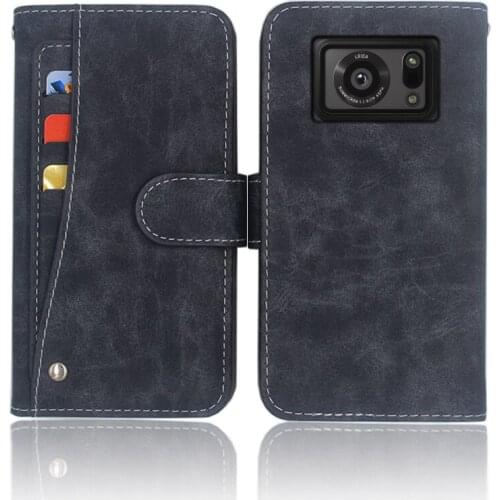 Hot! Sharp Aquos R6 Case Luxury Wallet Flip Leather Phone Bag Cover Case For Sharp Aquos R6 With Front Slide Card Slot