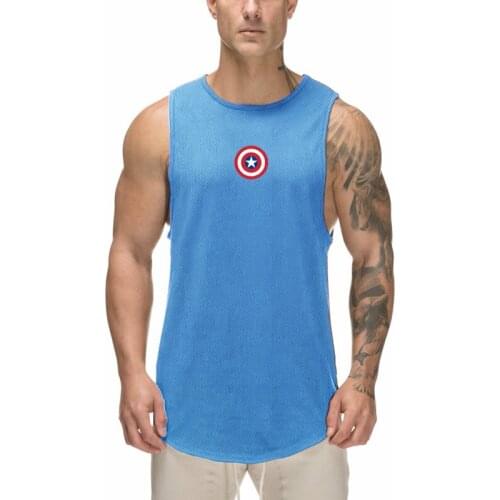 Mens New Fitness Workout Mesh Casual Sport Tank Top Summer Fashion Singlet Quick Dry Vest Running Bodybuilding Sleeveless Shirt