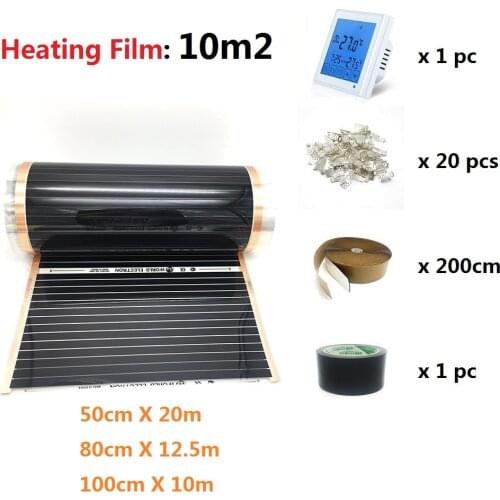 MINCO HEAT Infrared 10m2 Heating Film Electric Underfloor Warm Film Kit Under Laminate Solid Floor