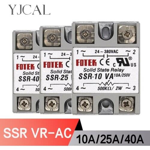 Solid State Relay Module 3-32V SSR-10VA SSR-25VA SSR-40VA 10A 25A 40A Relais Regulator 24-380VAC Output