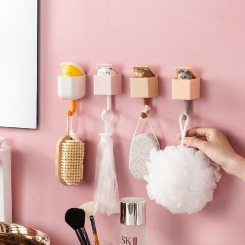 Housekeeper on Wall For Home Door Hooks Cute Animal Space-Saving Firm Bracket Removable Kitchen Hook Decor Key Can Be Cleaned