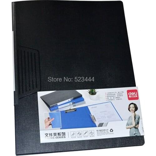 New arrival right hand Deli 5377 long clip file folder pocket a4 folder fabric