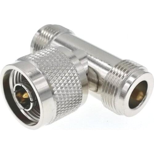 10pcs N Male To 2 N Female Jack Triple T Adapter Connector in series