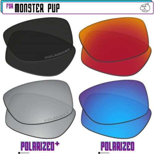EZReplace Polarized Replacement Lenses for - Oakley Monster Pup Sunglasses - BkSrP Plus-RedBlueP