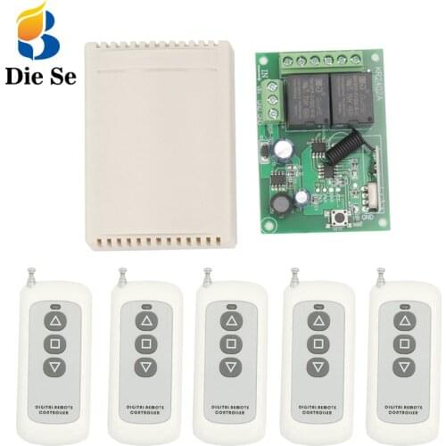 433Mhz rf Remote Control Arduino Large Range Wireless Smart Switch DC 24V 2CH rf Relay Receiver board and Transmitter for garage