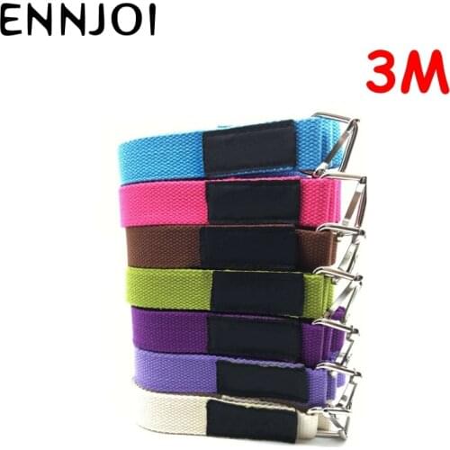 7 Colors Yoga Belt 3M Fitness Exercise Yoga Belt Strap Adjustable D-Ring Belt Gym Waist Leg Fitness Yoga Belt