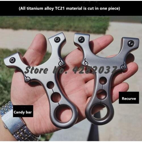 All-titanium alloy TC21 slingshot free binding clip piece second top rubber band competitive high precision hunting slingshot