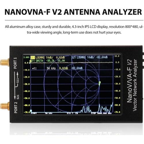 NanoVNA-F V2 Network Analyzer S-A-A-2 Antenna Analyzer 4.3 Inch IPS LCD Display Vector Short Wave HF VHF UHF
