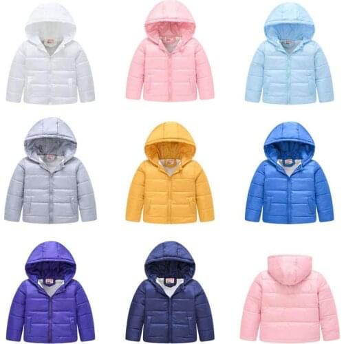 Autumn Winter 2020 Hooded Children Down Jackets For Girls Candy Color Warm Kids Down Coats For Boys 2-9 Years Outerwear Clothes