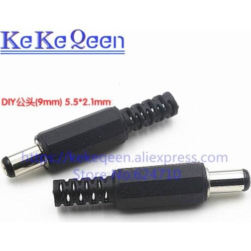 10pcs/lot DC022B DC005 DC022 DC Plug Male Electrical Socket Outlet 5.5*2.1mm DC-022 DC-005 DC-022B DC Outlet 5.5X2.1MM 5.5*2.1
