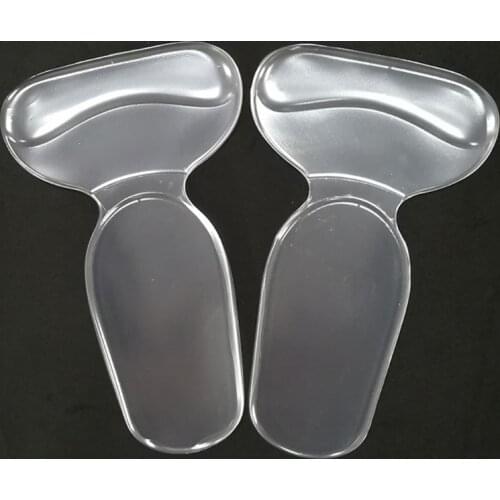 Silicone Gel Heel Sticker Soft T Shape Shoe Cushion Heel Sticker Wear Proof Anti Slip With Thicken Cushion Transparent