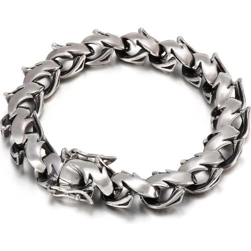 Special Irregular Designer Silver Color Men Bracelet Bangle Punk Rock Hiphop Stainless Steel Fashion Vintage Wrist Band Jewelry