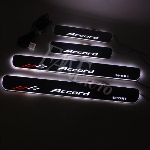 Led Moving Door Sill Scuff Plate Guard Sills Protector Trim For Honda Accord 2013-2017 9th