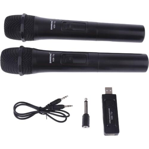 UHF USB 3.5mm 6.35mm Wireless Microphone Megaphone Handheld Mic with Receiver for Karaoke Speech Loudspeaker