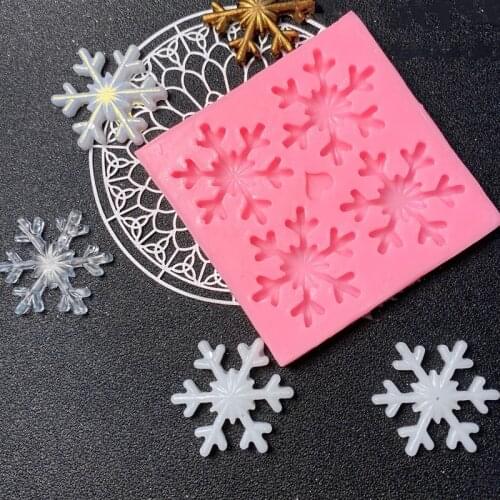 X082 Silicone Fondant Cake Mold Soap Sugar Craft Decorating Snowflakes Christmas Silicone Fondant Mold