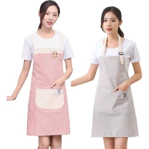 Japanese housework apron sleeveless pure cloth cotton and linen ladies antifouling fashion autumn and summer