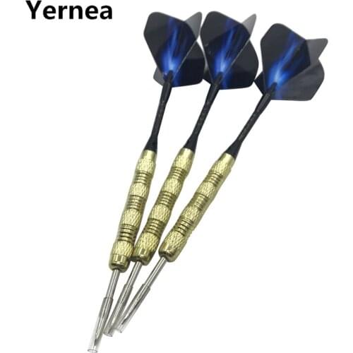 Yernea New 3Pcs Steel Tip Darts 15g Indoor Sports Entertainment Dart Nickel Plated Copper Dart Body Aluminium Alloy Shaft Flight