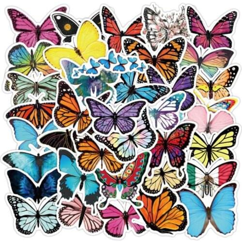 10/30/50 Butterfly Cartoon Cute Graffiti Stickers Notebook Skateboard Guitar Waterproof Stickers Decorative Toys Wholesale