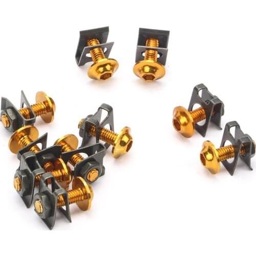 10Pcs Motorcycle M6 6mm Fairing Bolts Kit Spire Speed Fastener Clip Screw Nut