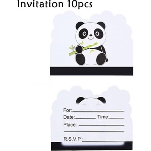 10PCS Invitation Card Panda Theme Event Birthday Party Childrens Products Decorations Party Supplies Birthday Wedding