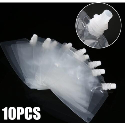 10 Pack235/423ml Stand Up Plastic Drink Bag Packaging Spout Pouch for Beverage Liquid Juice Milk Coffee Camping Outdoor Storage