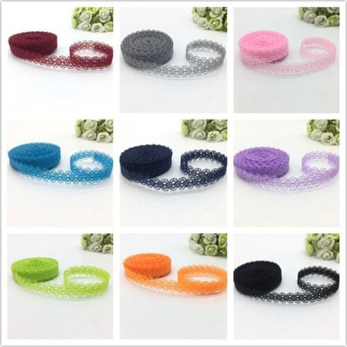 24 Colors 10 Yards 5/8"(15mm) Bilateral Handicrafts Embroider Net Lace Trim Ribbon Bow Crafts For Sewing Decoration