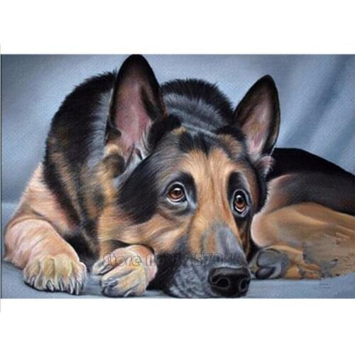 DIY Diamond Painting Cross Stitch Needlework Diamond Mosaic Diamond Embroidery Animal Black Dog Pattern Hobbies And Crafts