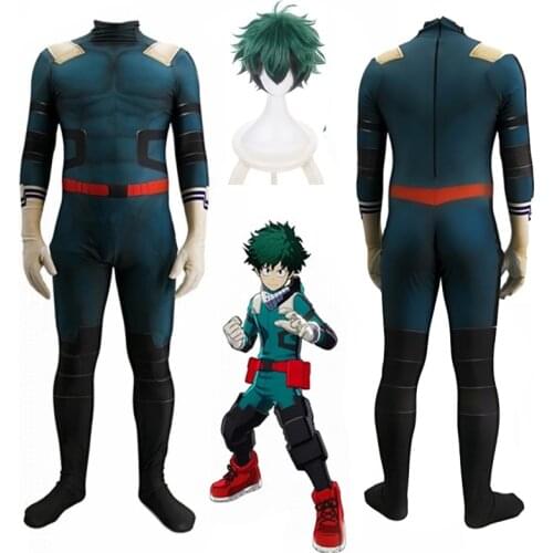 Anime My Hero University Cosplay Midoriya Izuko Deku Costumes Wig Man Woman Zentai Jumpsuit Costume Halloween Costumes