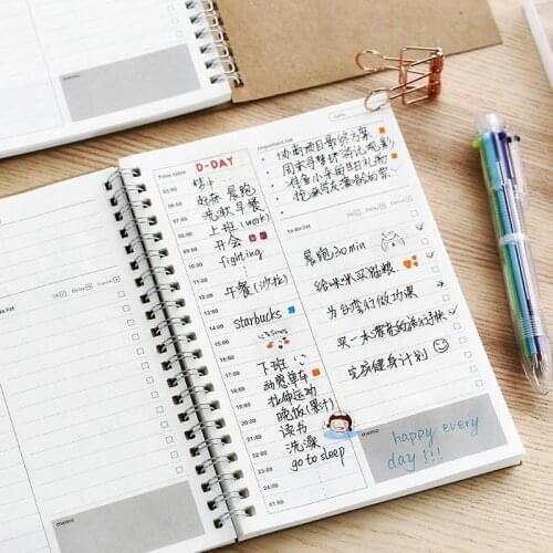 Spiral A5 Notebook Planner 2020 2021 Daily Weekly Monthly Paper Organizer Agenda School Office Schedule Stationery Gifts