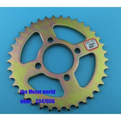 37T 530 58MM Chainwheel for ATV go kart Golden Round Plate Single Disc Gear