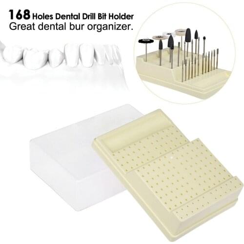 168 Holes Dental Disinfection Bur Holder Block Case Plastic Box Sand/Grind Head Drill Nail Place/Organize 14.5x10x5.2cm Device