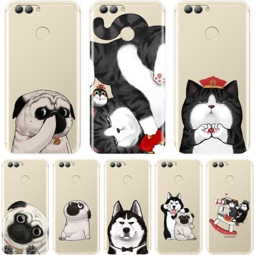 Phone Case For Huawei Nova 2i 2 Lite Plus 3 3I 3E Pug Dog Cat Funny Silicone Soft Back Cover For Huawei Nova Smart Lite 2017