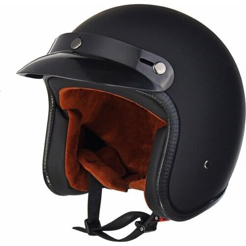 Black/White ABS Motorcycle Vintage Helmet Open Face
