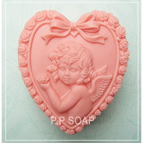The heart-shaped baby angel soap mould fondant cake molds soap chocolate mould for the kitchen baking