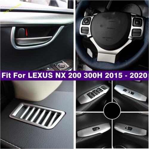Matte Interior Refit Kit Steering Wheel / Air AC / Door Bowl / Lift Button Panel Cover Trim For LEXUS NX 200 300H 2015 - 2020