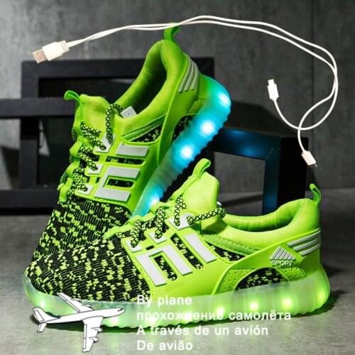Size 25-37 Lighted Shoes with Backlight USB Charging Luminous LED Shoes for Children Boys Girls Glowing Sneakers for Kids tenis