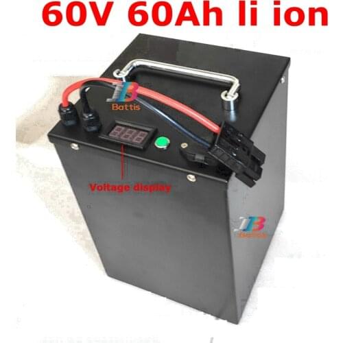 62.9V 60V 60Ah lithium ion battery BMS 17S 62.9V 63V li ion battery for 3000w scooter bike Tricycle Motorcycle +10A charger