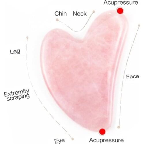 Natural Jade Gua Sha Stone Board Massage Rose Quartz Guasha Plate Face Massager Gouache Scraper Tool Facial Lift Wrinkle Remover