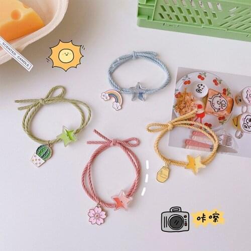 Cartoon Cute Hair Ring Small Rubber Band Hair Rope Small Fresh Tie Hair High Elastic Pony Tail Rope Headdress