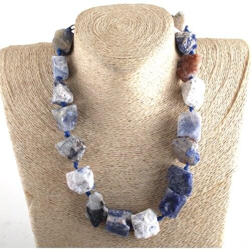 MD Fashion Boho Jewelry BigChunks Natural Stones Choker Necklace Collar Statement Necklaces Women Bohemia Necklace Gift Dropship