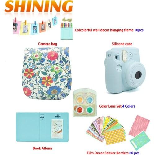 015 Fujifilm Instax Mini 8 Accessories Camera Case Shoulder Bag Selfie Lens Colored Filters Book Album Silicone Case Stickers