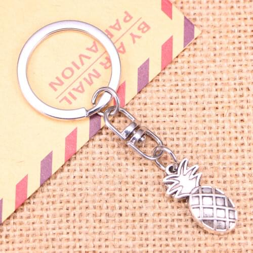 New Fashion Keychain 24x12mm pineapple Pendants DIY Men Jewelry Car Key Chain Ring Holder Souvenir For Gift