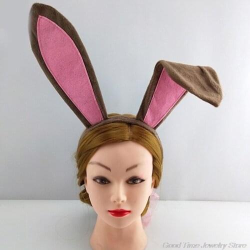 Easter Long Bunny Ears Headband Lovely Rabbit Animal Cosplay Plush Hair Hoop Bandana Holiday Party Hair M19 21 Dropshipping