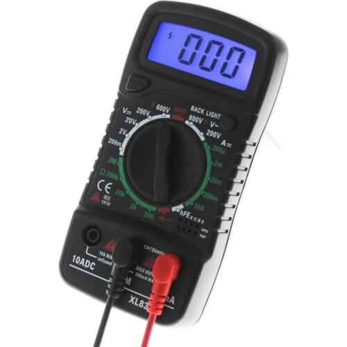 Portable Digital Multimeter Backlight AC/DC Ammeter Voltmeter Ohm Tester Meter XL830L LCD Multimetro electrical Voltage Current